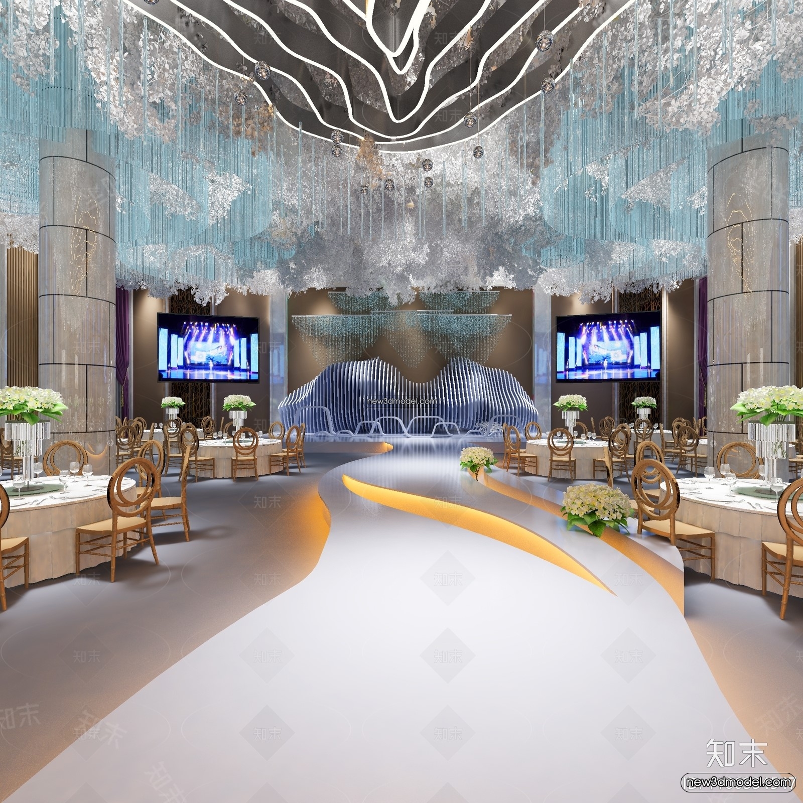 3D Model of Wedding Hall – 3D Scene – 101 – VRAY - thumbnail 2