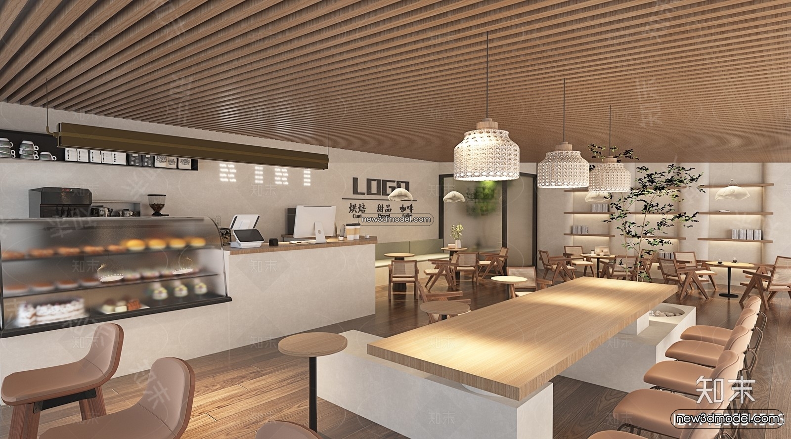 Restaurant and Fastfood 3D Scene – 3D Blocks – 245 – VRAY - thumbnail 2