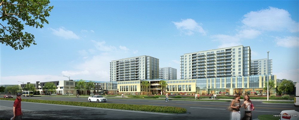 3D Models of Commercial Building – Exterior 3D Scenes – 586 – VRAY - thumbnail 3