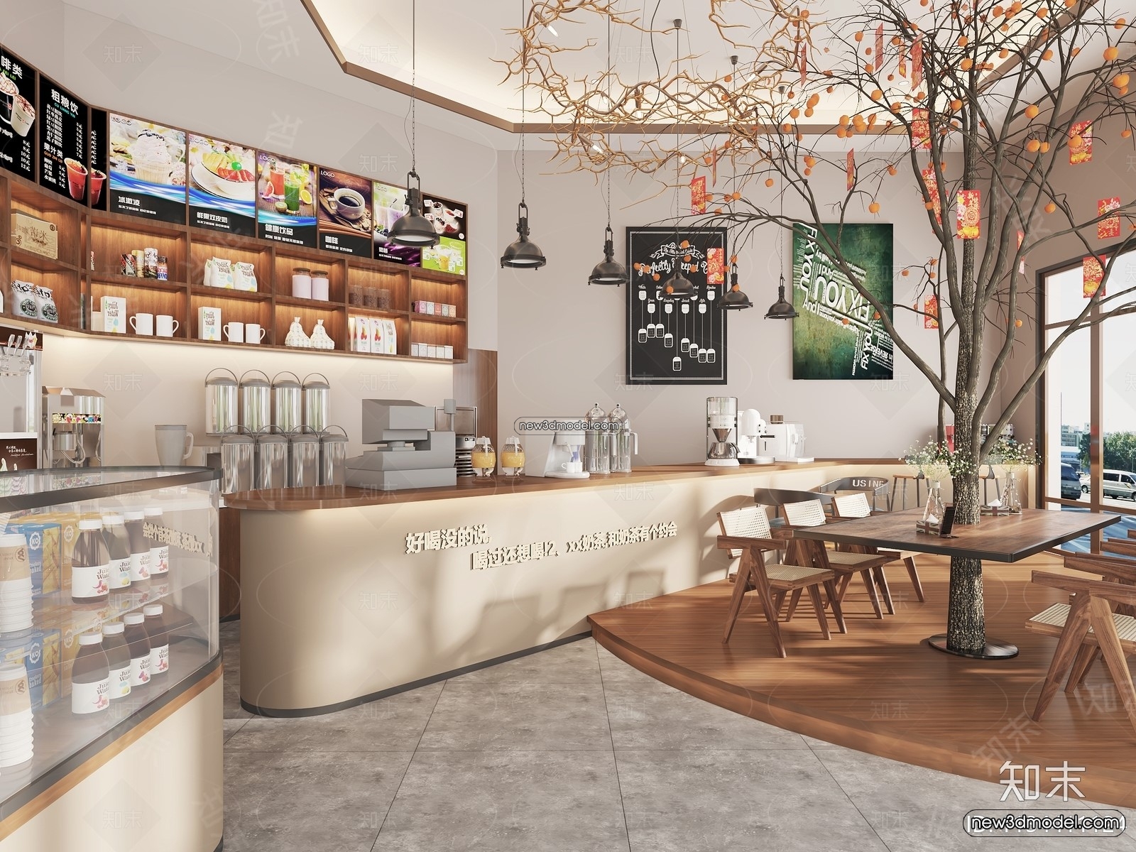 Restaurant and Fastfood 3D Scene – 3D Blocks – 249 – VRAY - thumbnail 2