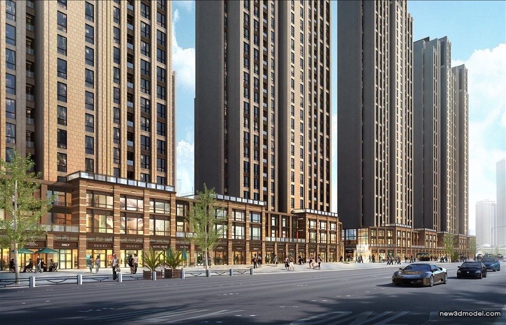 3D Models of Commercial Building – Exterior 3D Scenes – 414 – VRAY - thumbnail 4