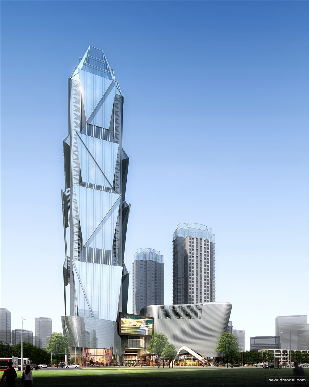 3D Models of Commercial Building – Exterior 3D Scenes – 411 – VRAY - thumbnail 4