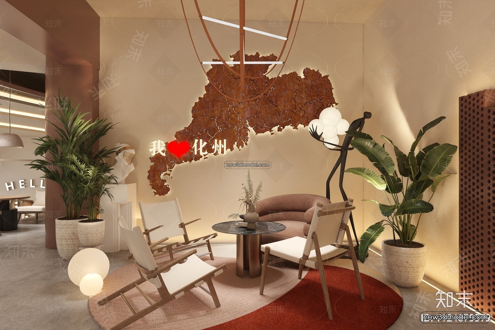 Restaurant and Fastfood 3D Scene – 3D Blocks – 250 – VRAY - thumbnail 4