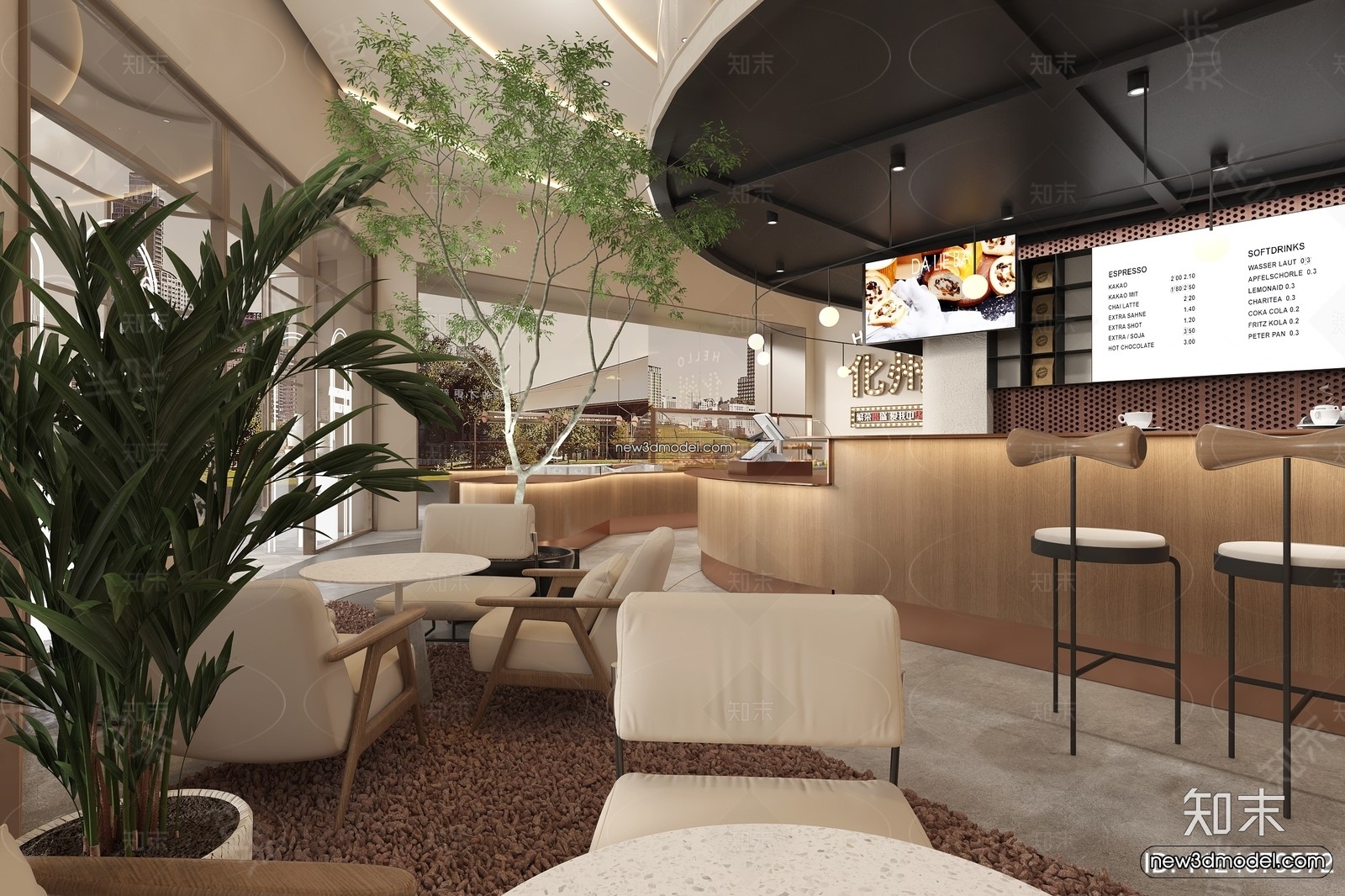 Restaurant and Fastfood 3D Scene – 3D Blocks – 250 – VRAY - thumbnail 2