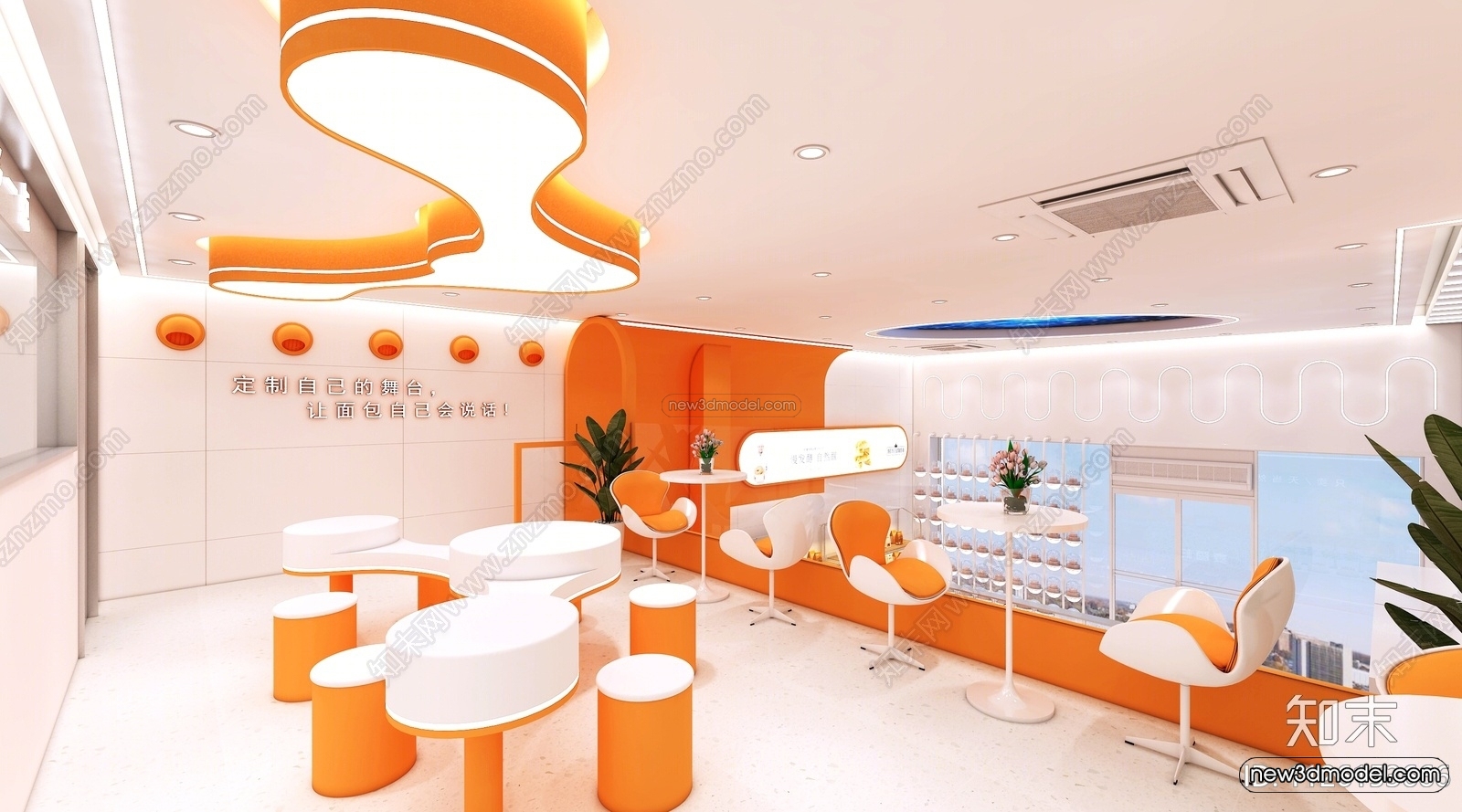 Restaurant and Fastfood 3D Scene – 3D Blocks – 251 – VRAY - thumbnail 4