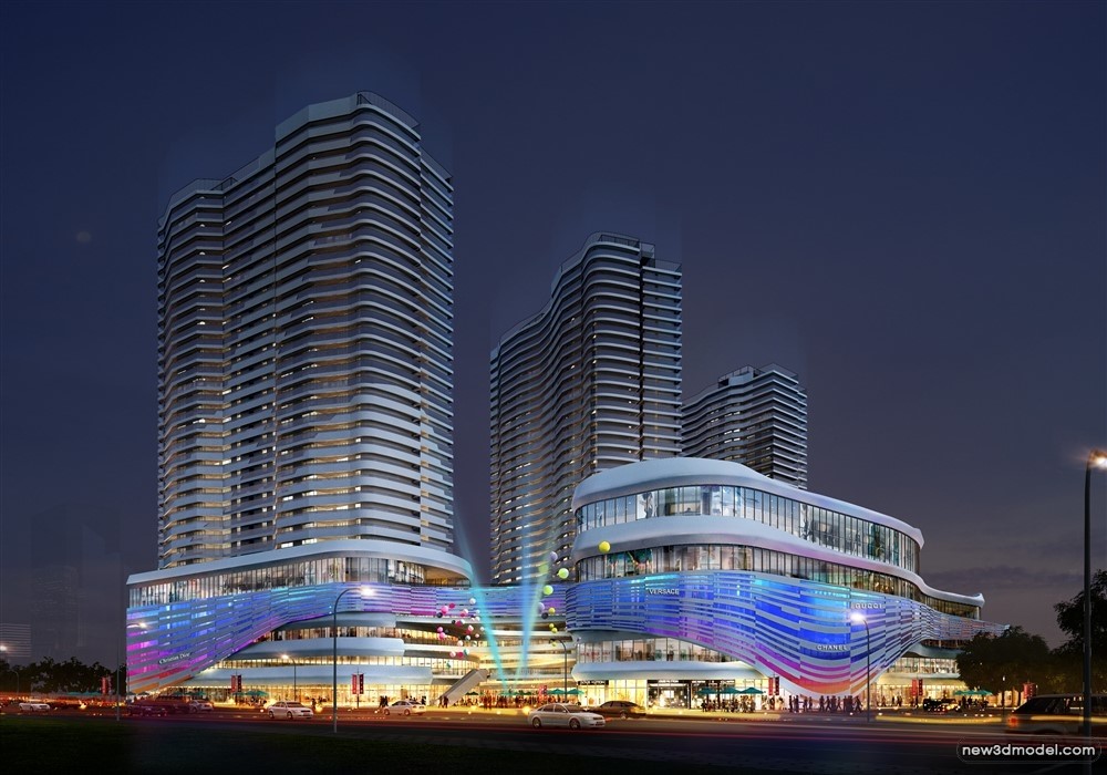 3D Models of Commercial Building – Exterior 3D Scenes – 756 – VRAY - thumbnail 3