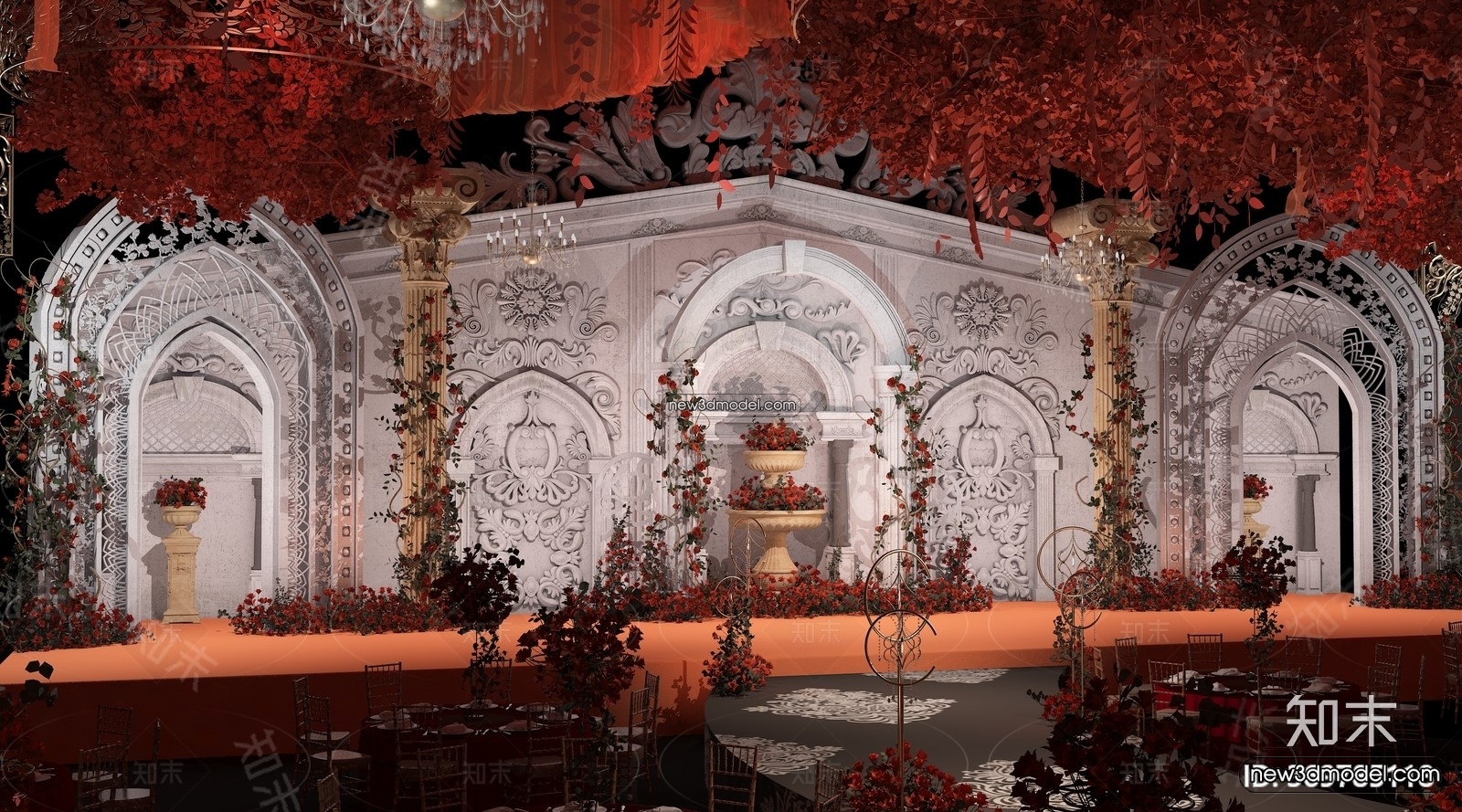 3D Model of Wedding Hall – 3D Scene – 126 – VRAY - thumbnail 2