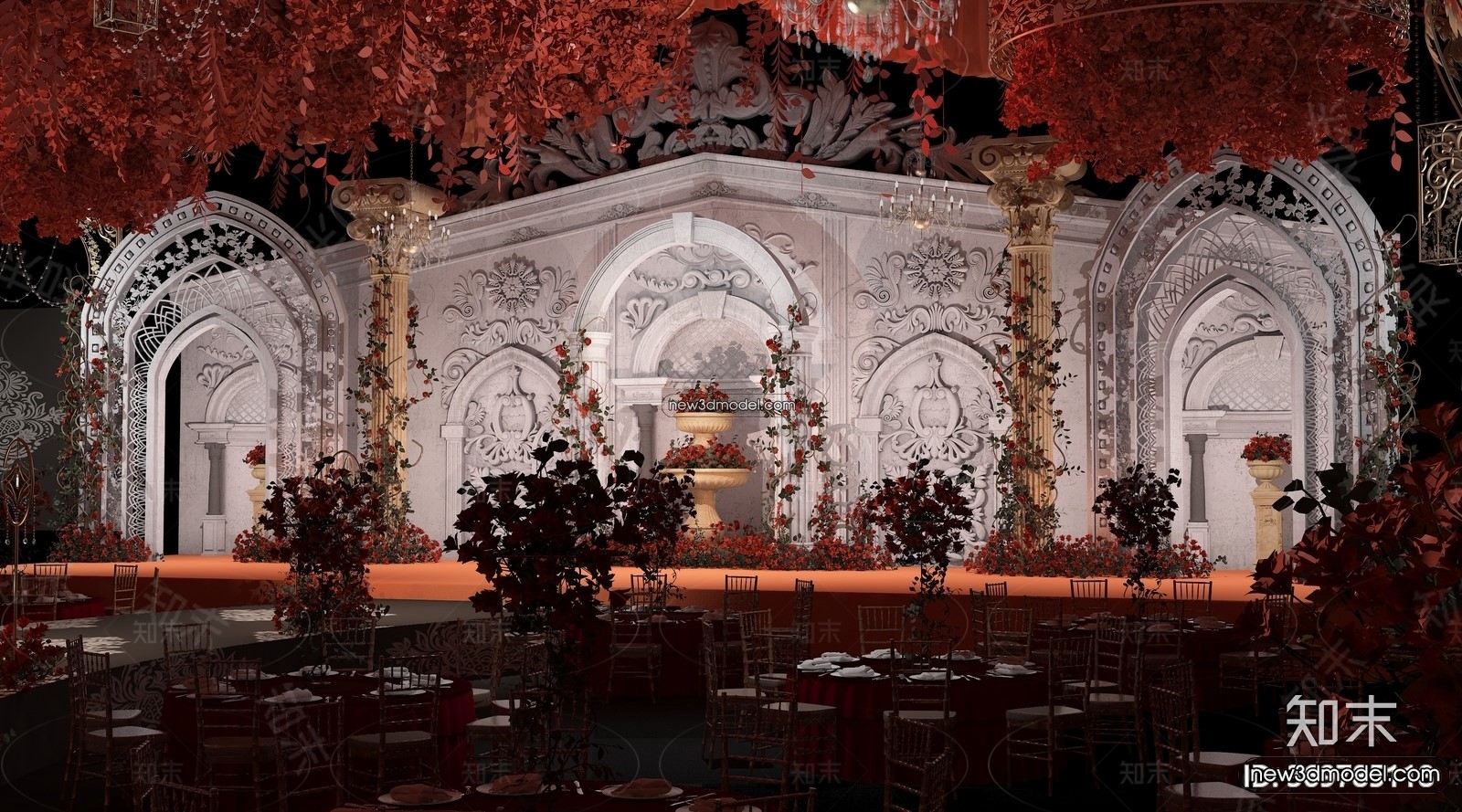 3D Model of Wedding Hall – 3D Scene – 126 – VRAY - thumbnail 4