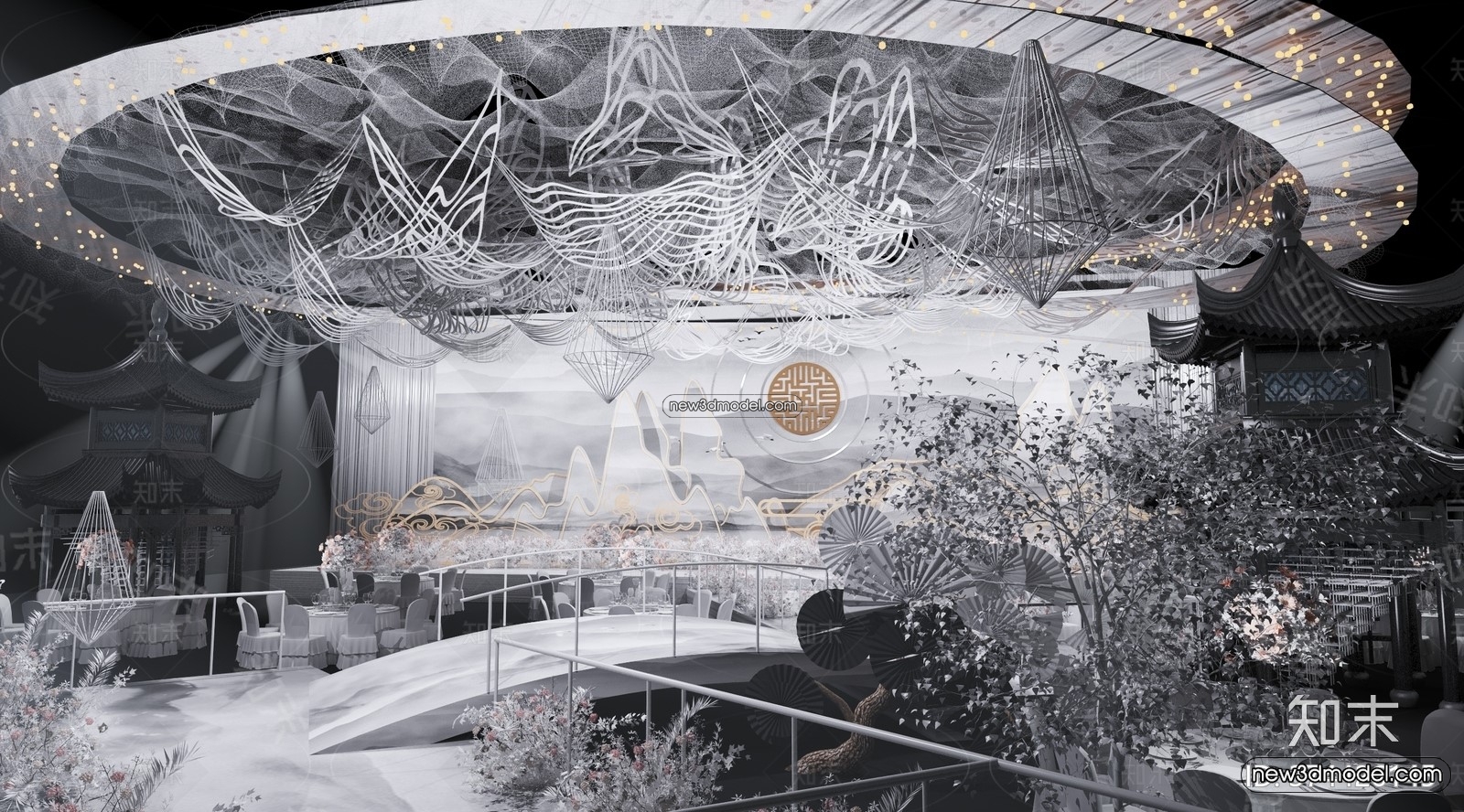 3D Model of Wedding Hall – 3D Scene – 127 – VRAY - thumbnail 2