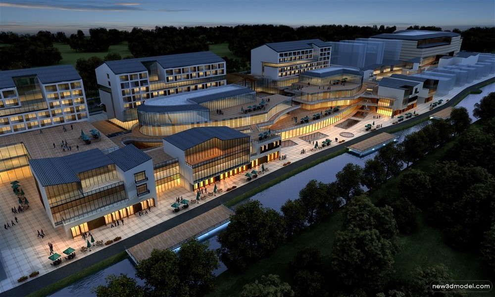 3D Models of Commercial Building – Exterior 3D Scenes – 417 – VRAY - thumbnail 3