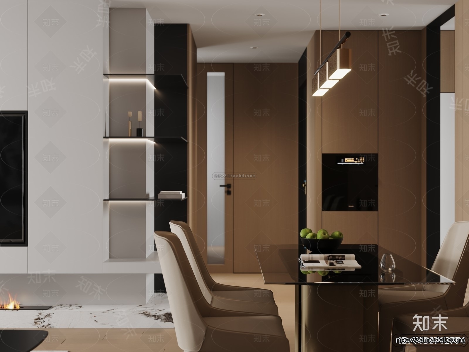Modern Style Interior 3D Blocks and 3D Models – Living Room 3D Scene – 216 – CORONA - thumbnail 3