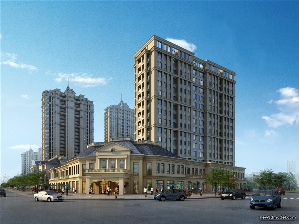 3D Models of Commercial Building – Exterior 3D Scenes – 419 – VRAY - thumbnail 2