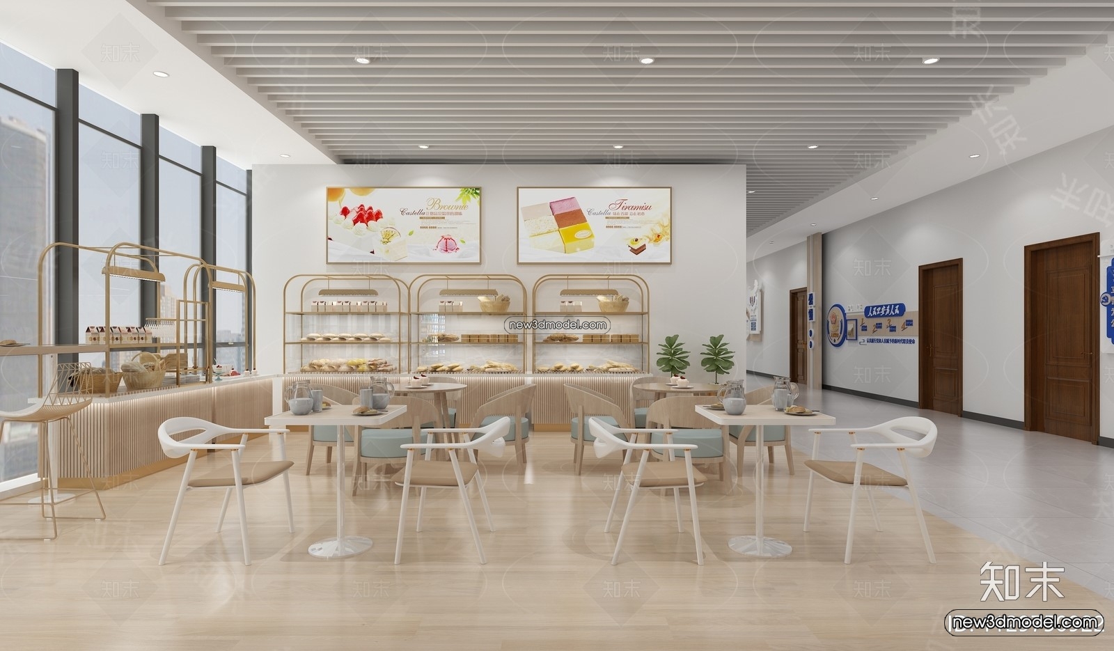 Restaurant and Fastfood 3D Scene – 3D Blocks – 261 – VRAY - thumbnail 2