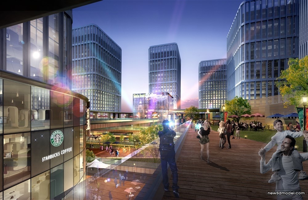 3D Models of Commercial Building – Exterior 3D Scenes – 693 – VRAY - thumbnail 3