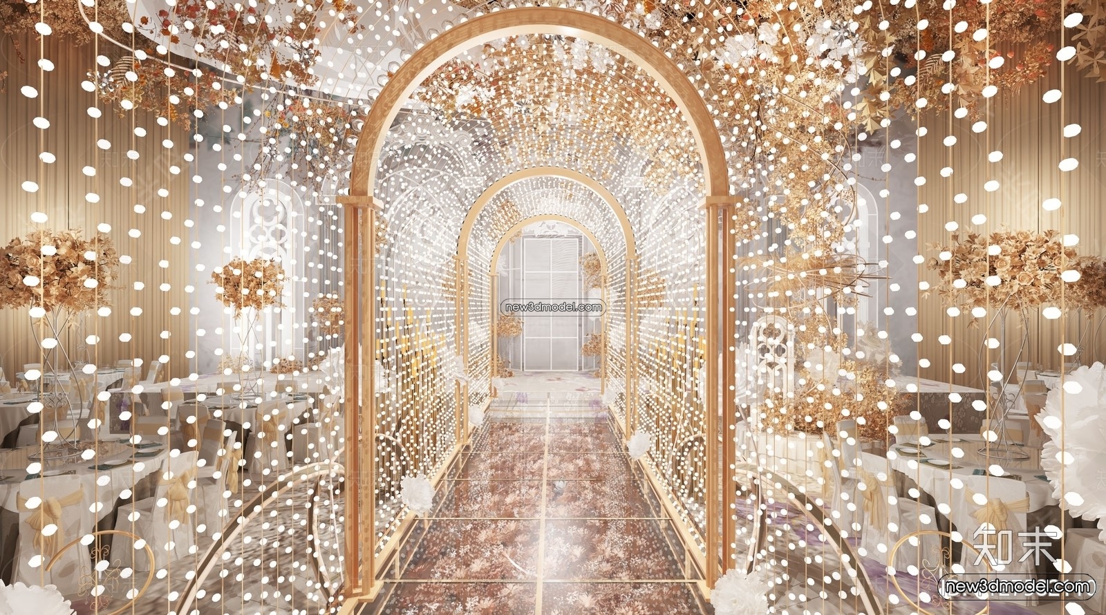 3D Model of Wedding Hall – 3D Scene – 150 – VRAY - thumbnail 2