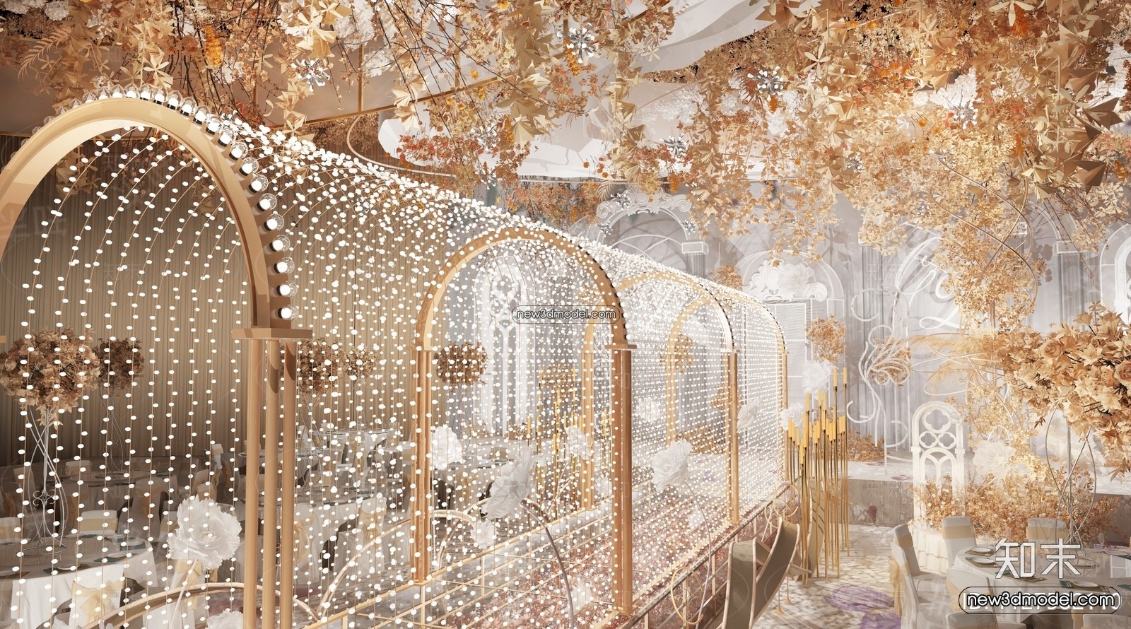 3D Model of Wedding Hall – 3D Scene – 150 – VRAY - thumbnail 4
