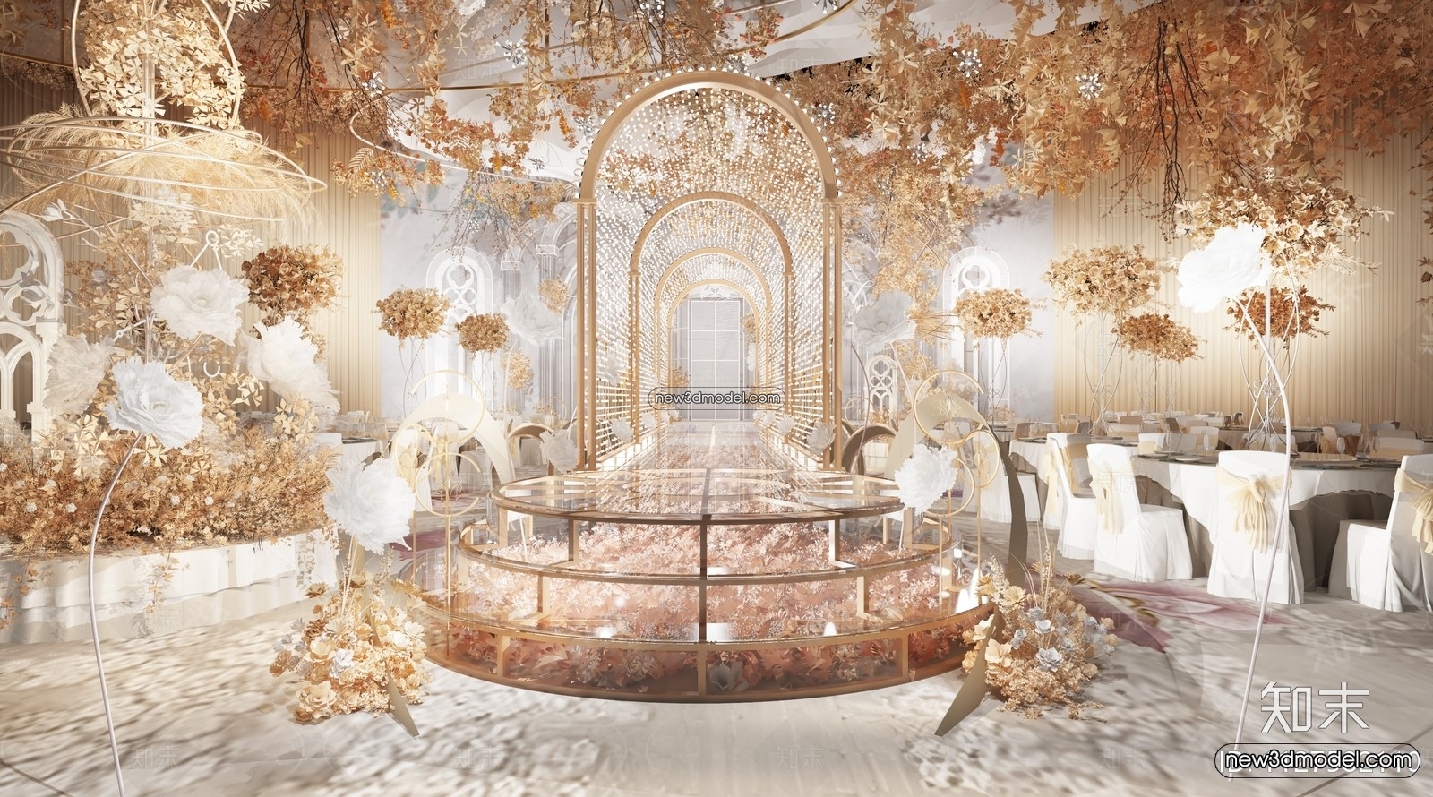 3D Model of Wedding Hall – 3D Scene – 150 – VRAY - thumbnail 3