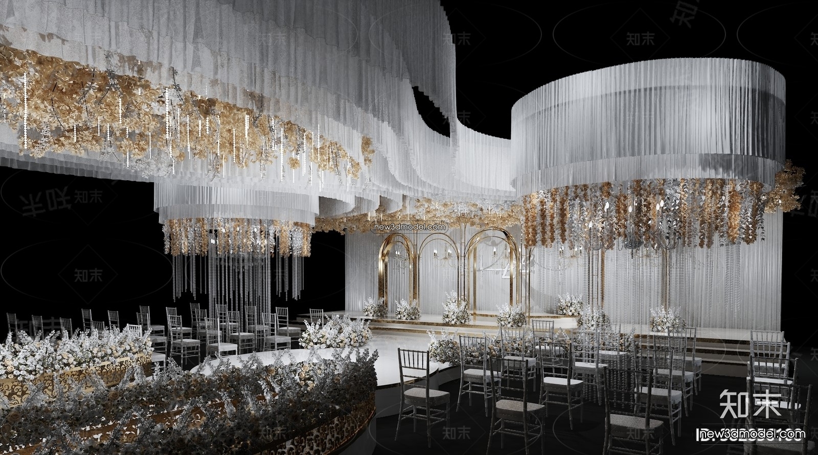 3D Model of Wedding Hall – 3D Scene – 151 – VRAY - thumbnail 2