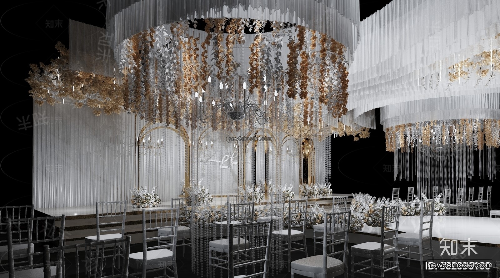 3D Model of Wedding Hall – 3D Scene – 151 – VRAY - thumbnail 4