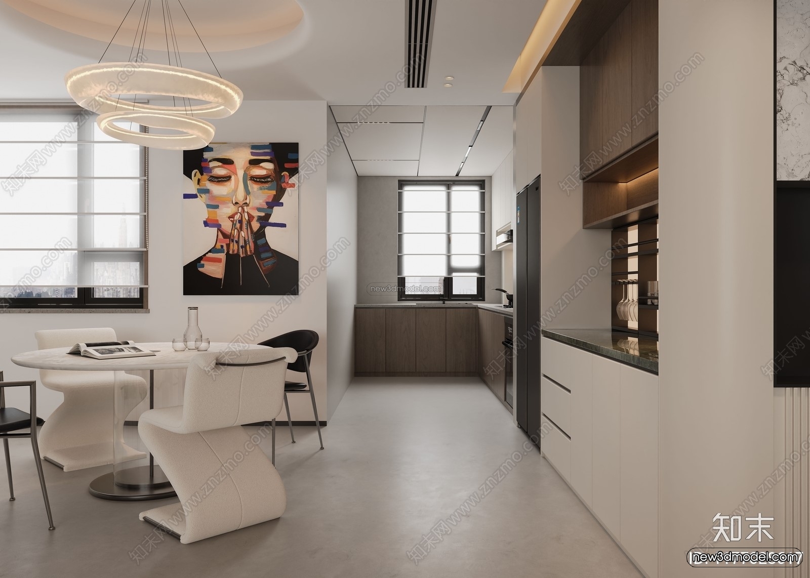 Modern Style Interior 3D Blocks and 3D Models – Living Room 3D Scene – 068 – CORONA - thumbnail 2
