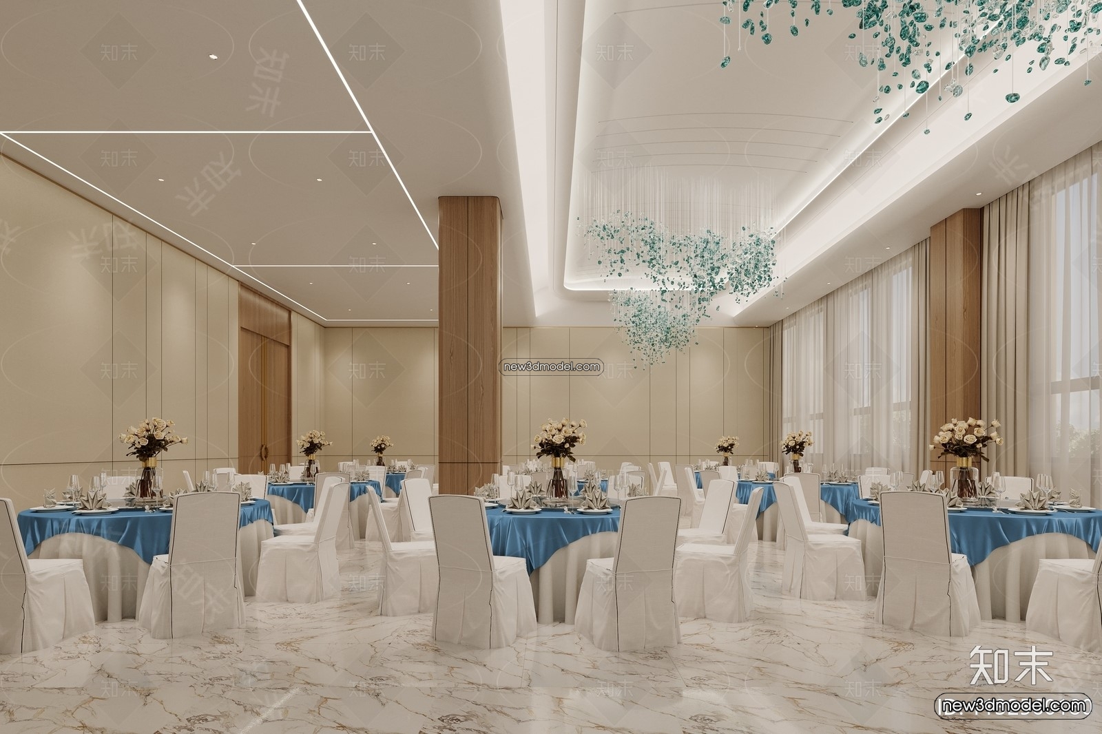 3D Model of Wedding Hall – 3D Scene – 152 – CORONA - thumbnail 2