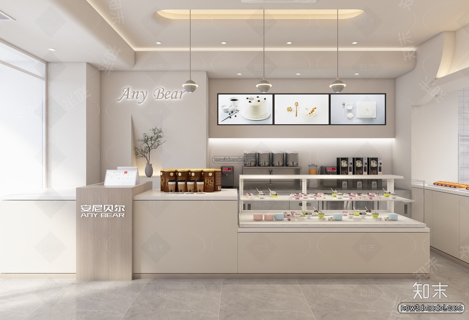 Restaurant and Fastfood 3D Scene – 3D Blocks – 273 – VRAY - thumbnail 4