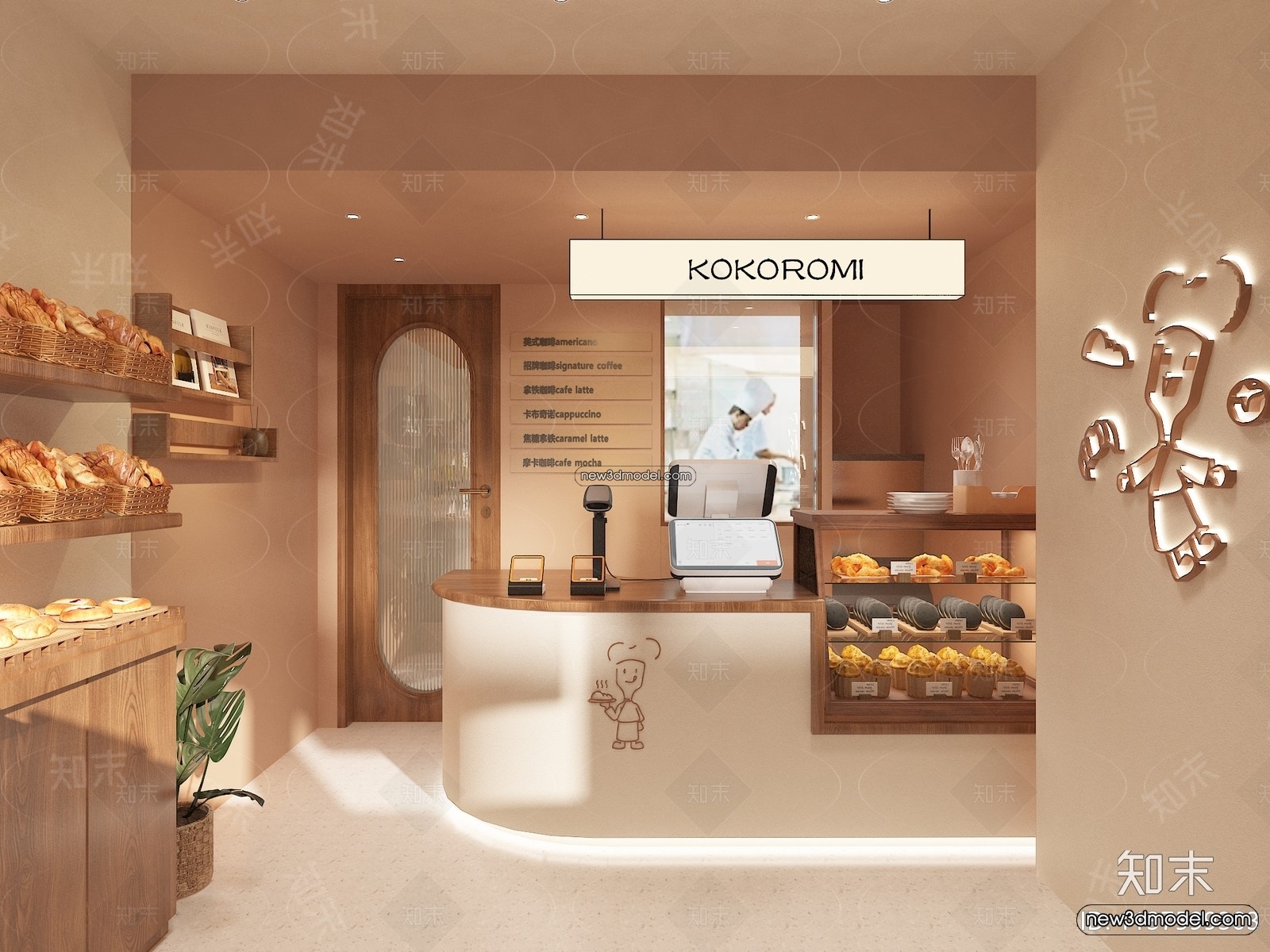 Restaurant and Fastfood 3D Scene – 3D Blocks – 274 – VRAY - thumbnail 2