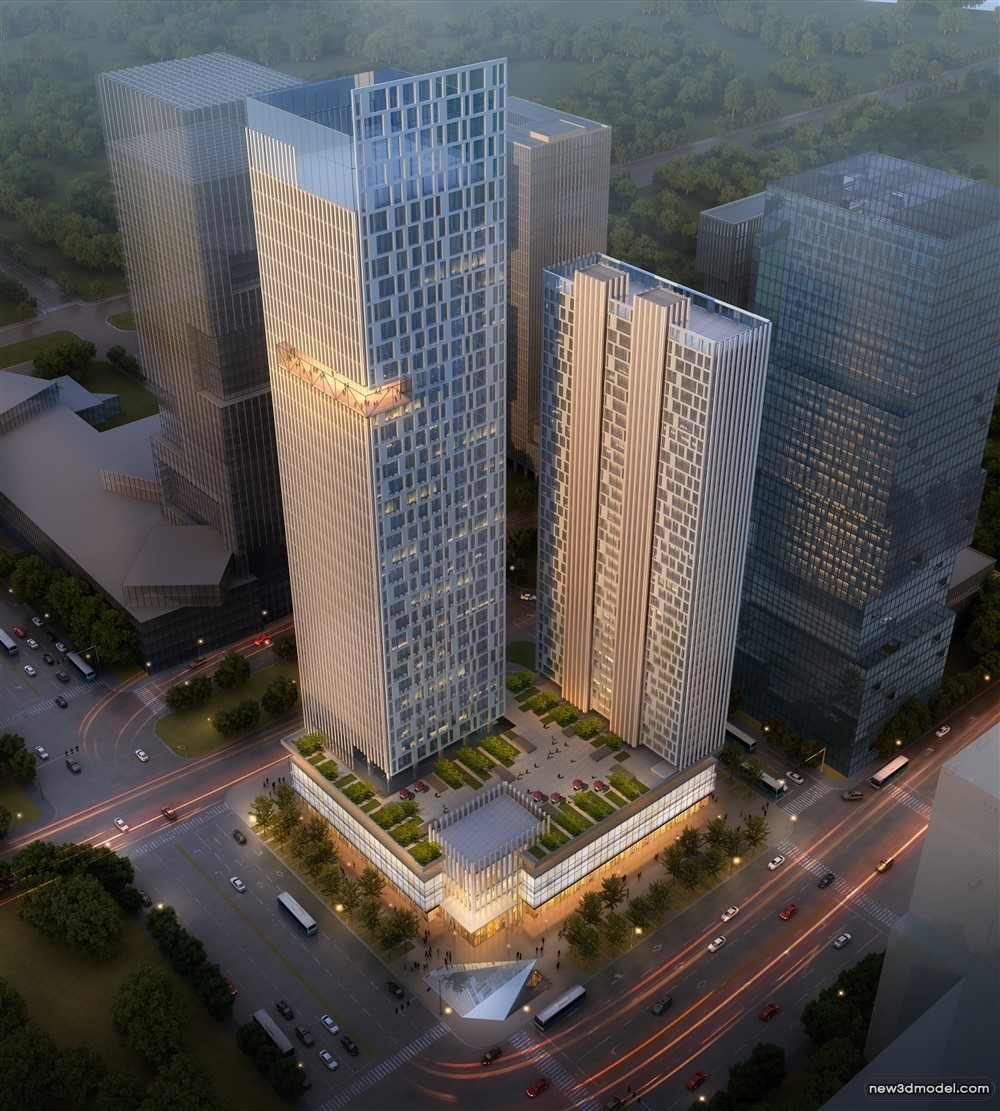 3D Models of Commercial Building – Exterior 3D Scenes – 427 – VRAY - thumbnail 3