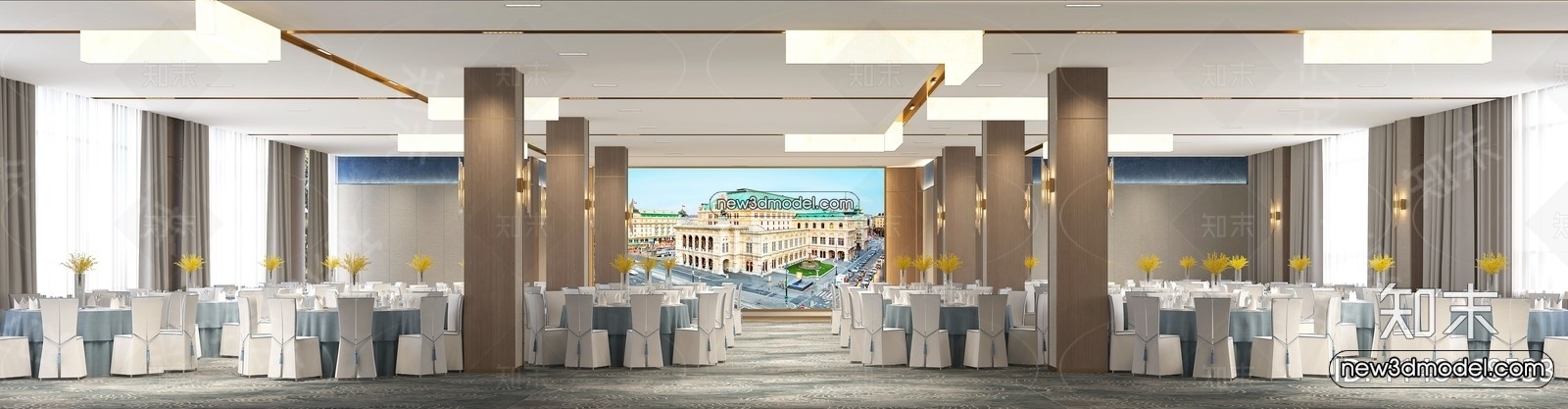 3D Model of Wedding Hall – 3D Scene – 160 – VRAY - thumbnail 2