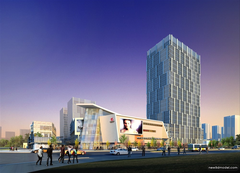 3D Models of Commercial Building – Exterior 3D Scenes – 572 – VRAY - thumbnail 3