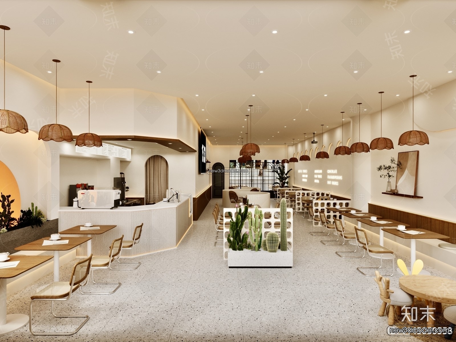 Restaurant and Fastfood 3D Scene – 3D Blocks – 278 – CORONA - thumbnail 2