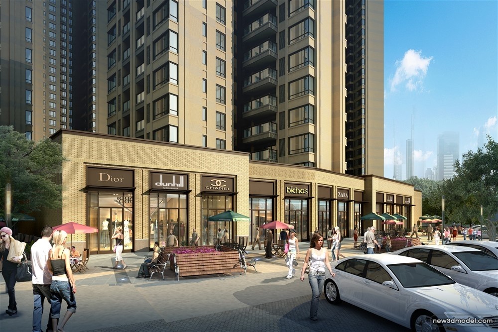 3D Models of Commercial Building – Exterior 3D Scenes – 697 – VRAY - thumbnail 4