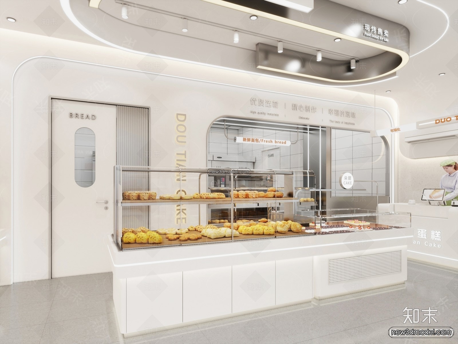 Restaurant and Fastfood 3D Scene – 3D Blocks – 281 – VRAY - thumbnail 4