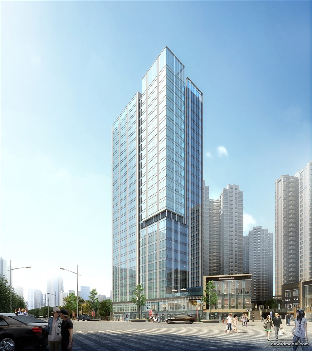 3D Models of Commercial Building – Exterior 3D Scenes – 697 – VRAY - thumbnail 3