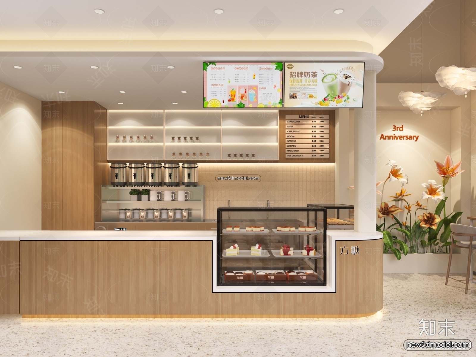 Restaurant and Fastfood 3D Scene – 3D Blocks – 282 – VRAY - thumbnail 2