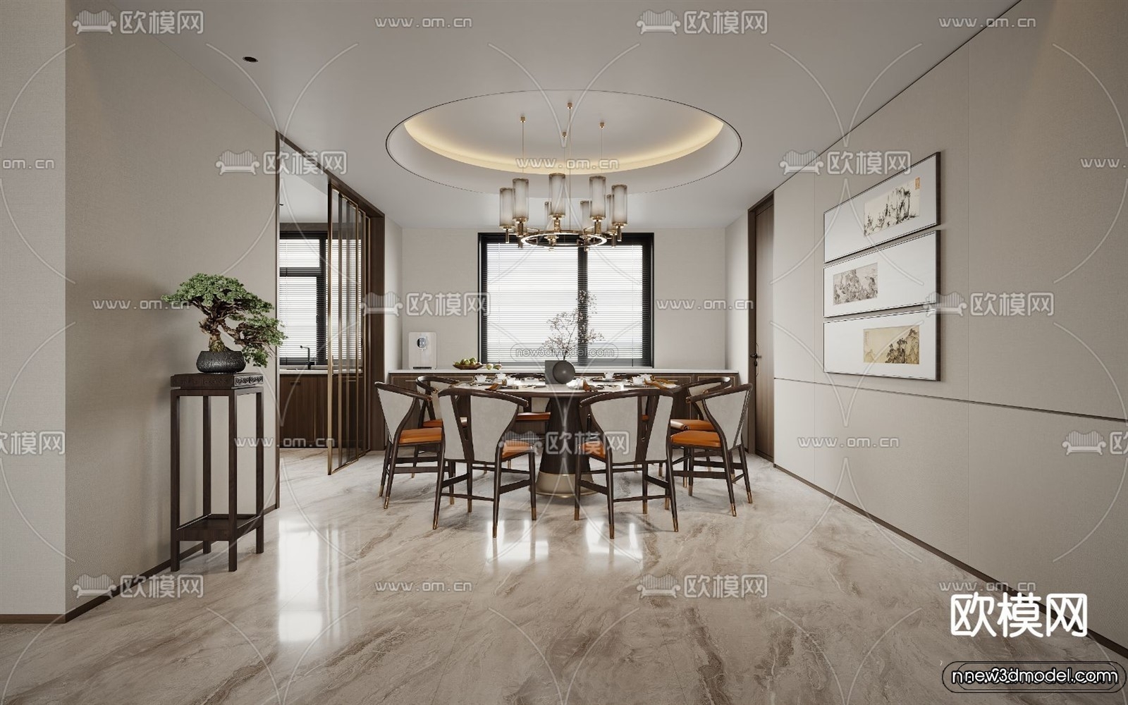 Modern Style Interior 3D Blocks and 3D Models – Living Room 3D Scene – 079 – CORONA - thumbnail 5