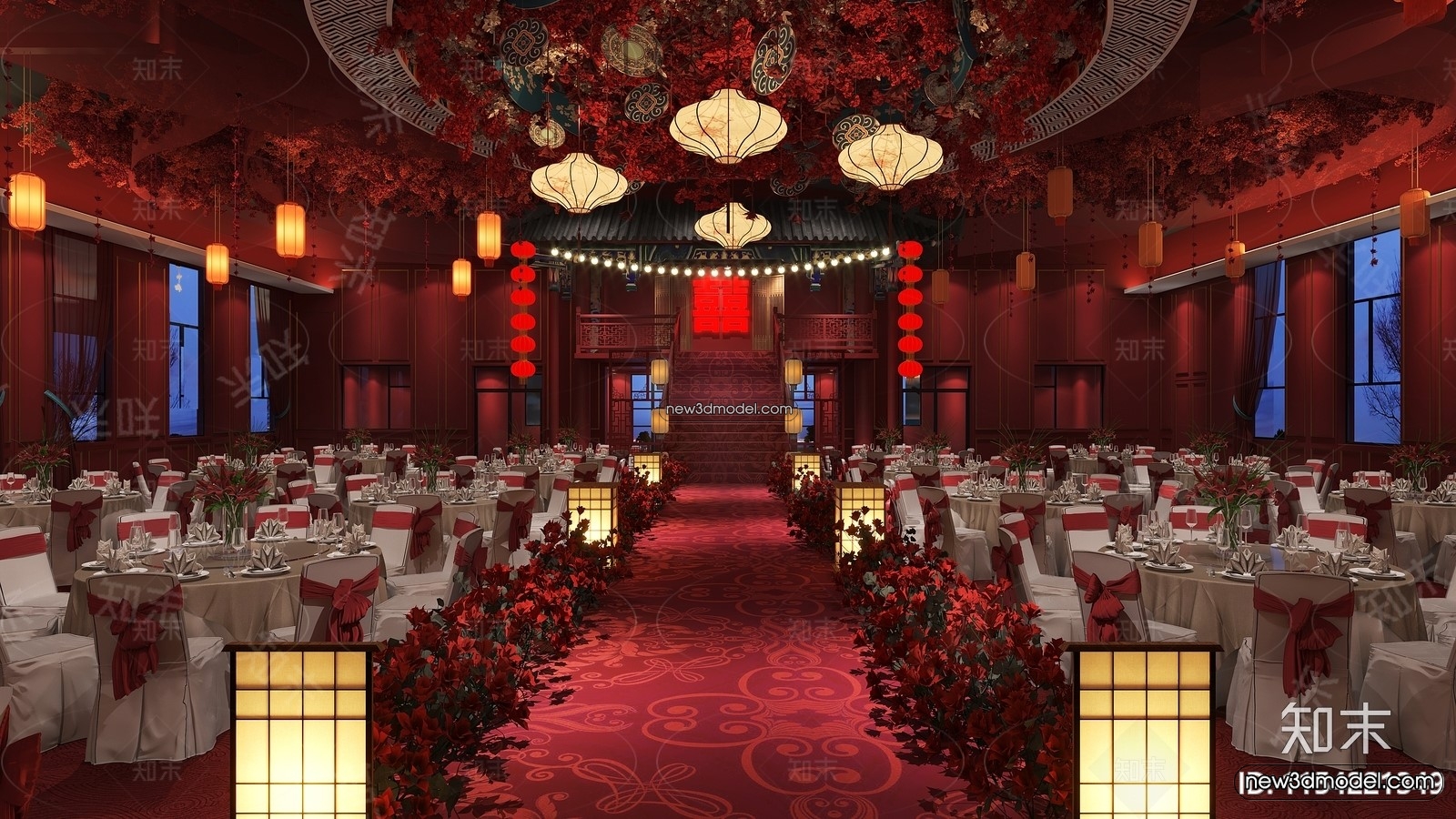 3D Model of Wedding Hall – 3D Scene – 006 – VRAY - thumbnail 2