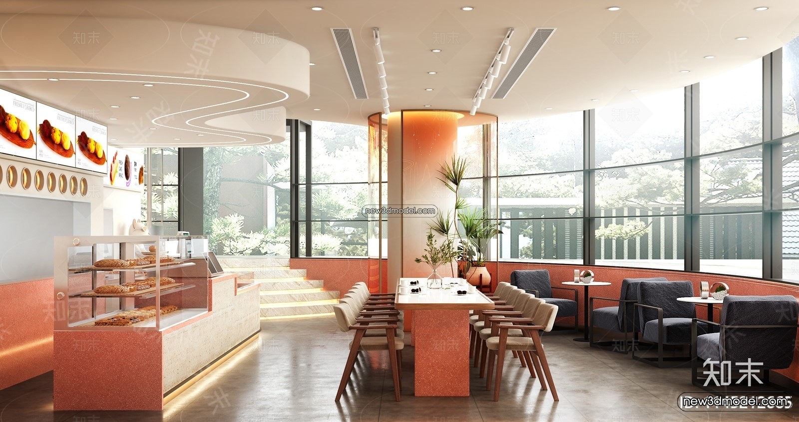 Restaurant and Fastfood 3D Scene – 3D Blocks – 284 – VRAY - thumbnail 3