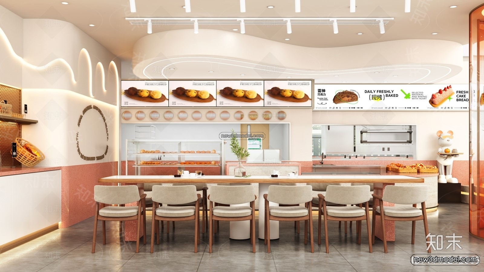 Restaurant and Fastfood 3D Scene – 3D Blocks – 284 – VRAY - thumbnail 2