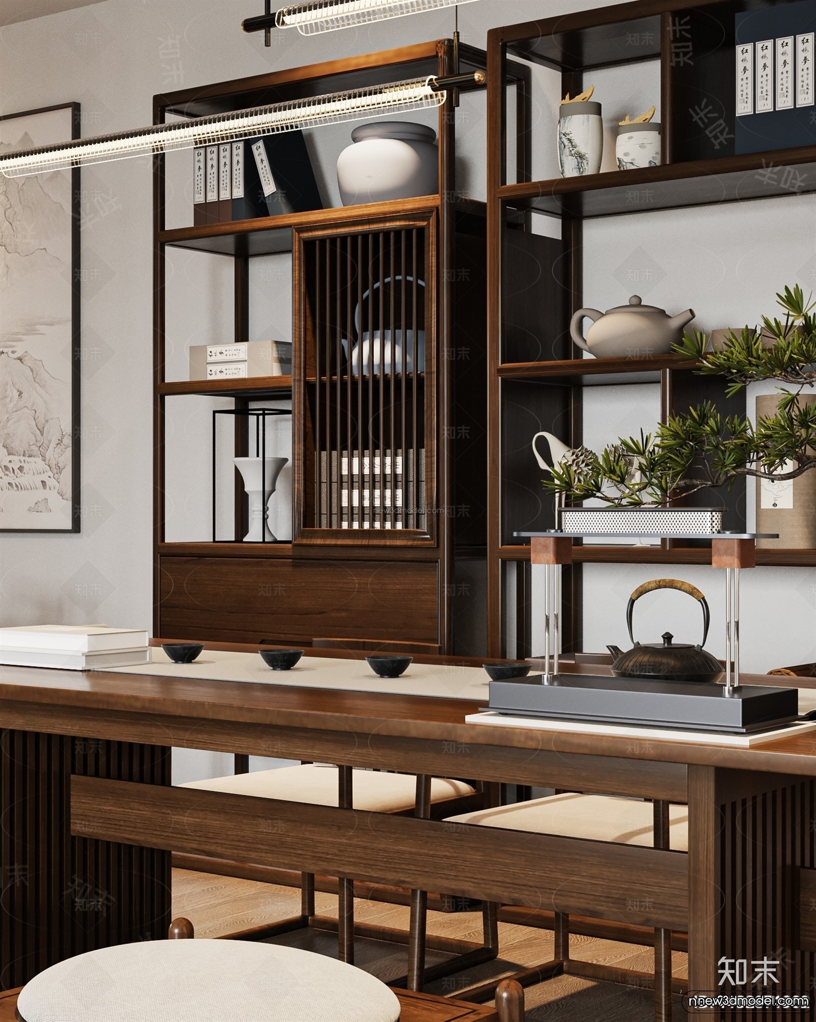 Modern Style Interior 3D Blocks and 3D Models – Living Room 3D Scene – 083 – CORONA - thumbnail 2