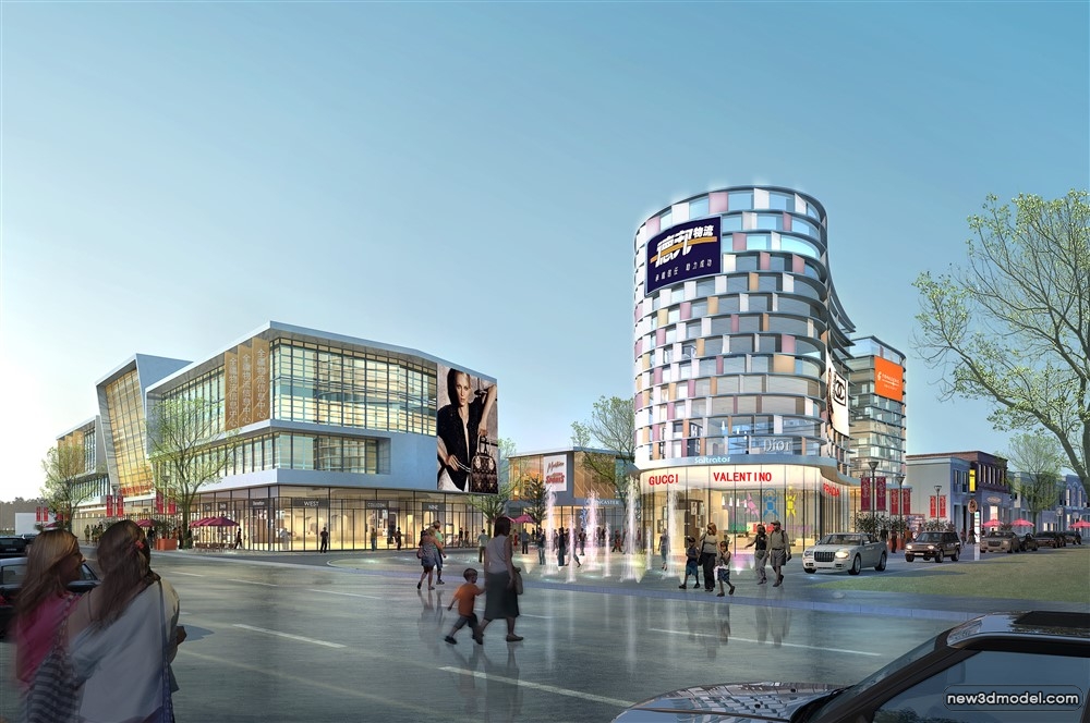 3D Models of Commercial Building – Exterior 3D Scenes – 567 – VRAY - thumbnail 3
