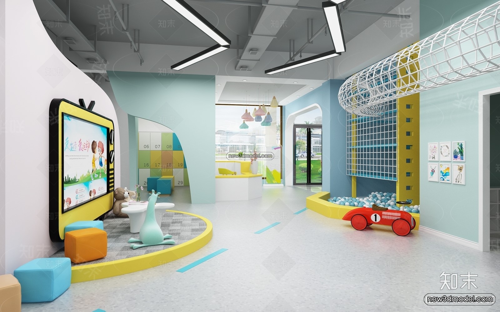 Interior 3D Model of Kindergarten – 3D Scene – 080 – VRAY - thumbnail 2