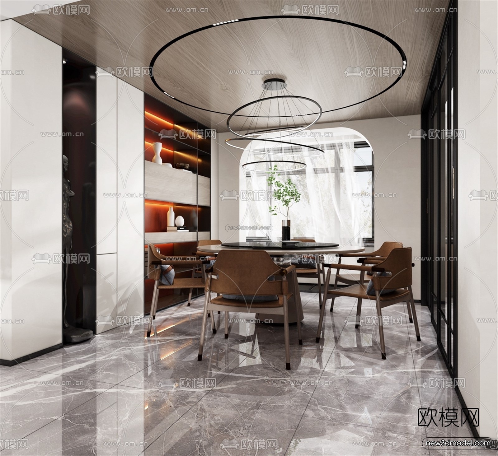 Minimalist Style Interior 3D Blocks – Living Room 3D Model – 042 – VRAY - thumbnail 5