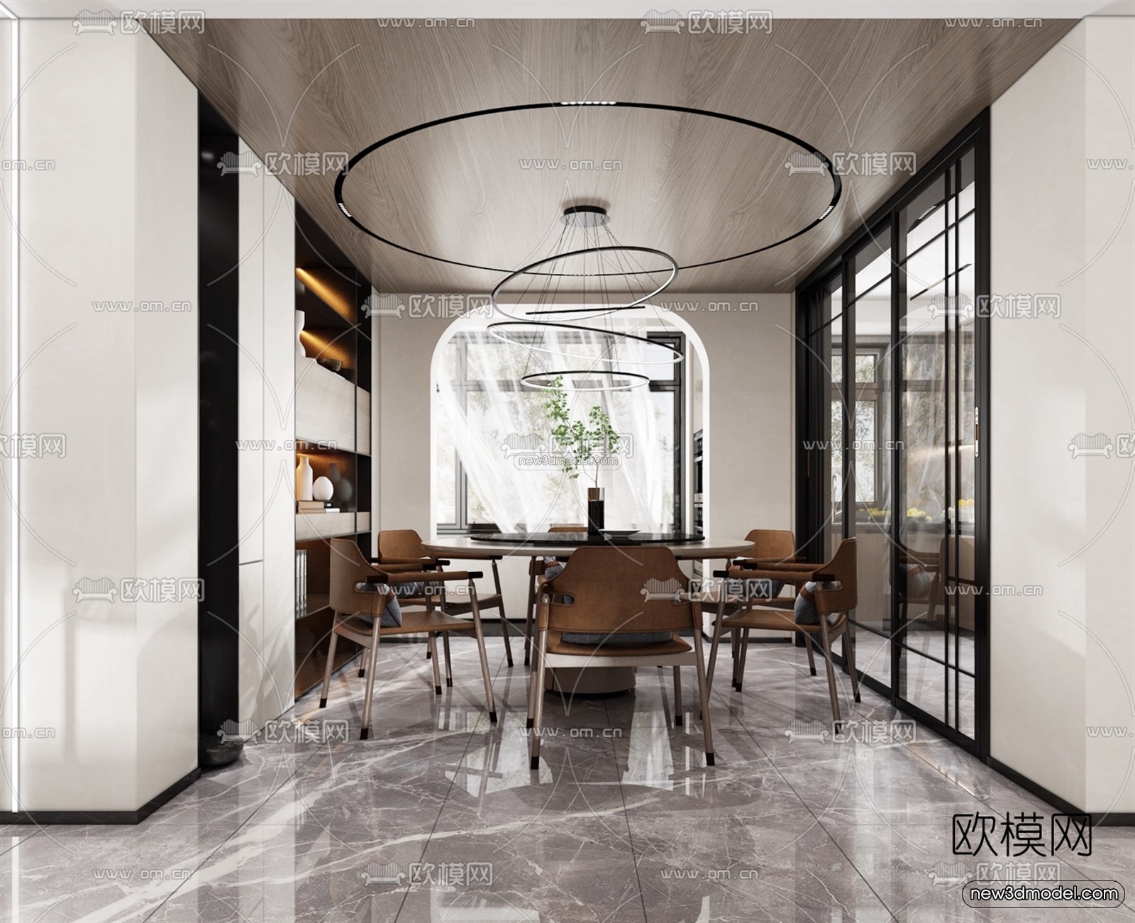 Minimalist Style Interior 3D Blocks – Living Room 3D Model – 042 – VRAY - thumbnail 4