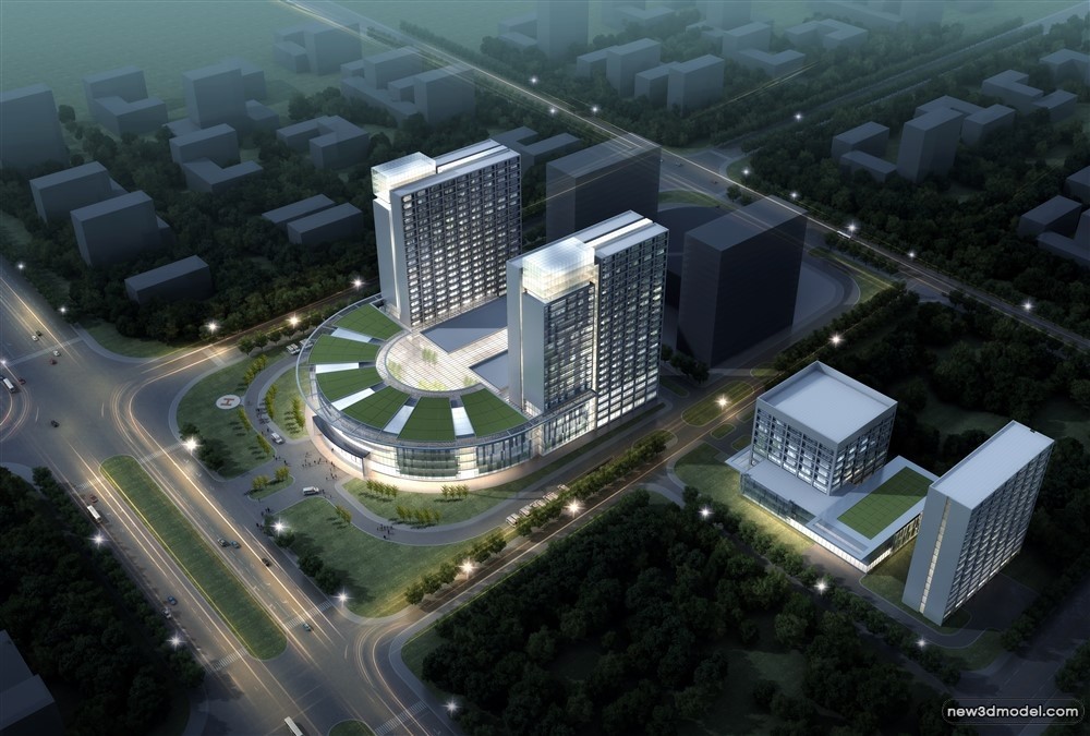 3D Models of Commercial Building – Exterior 3D Scenes – 707 – VRAY - thumbnail 2