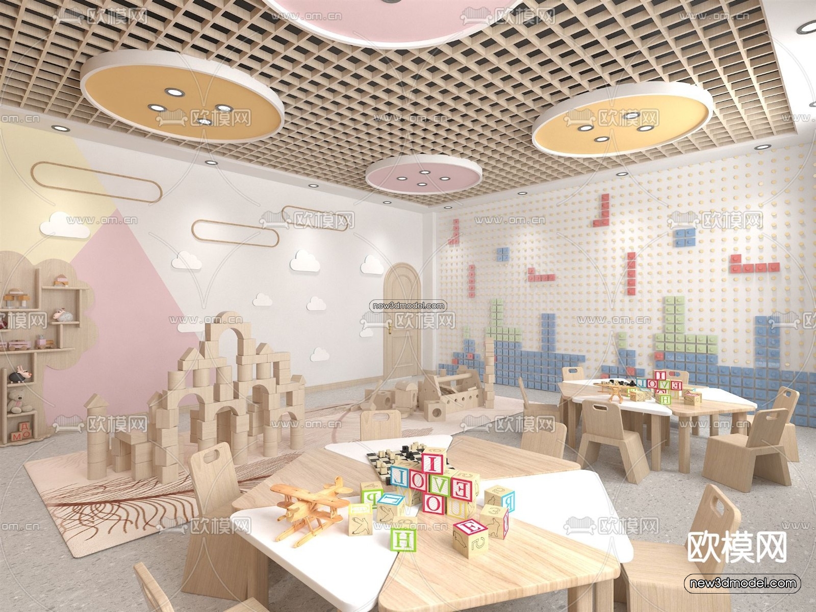 Interior 3D Model of Kindergarten – 3D Scene – 084 – VRAY - thumbnail 2