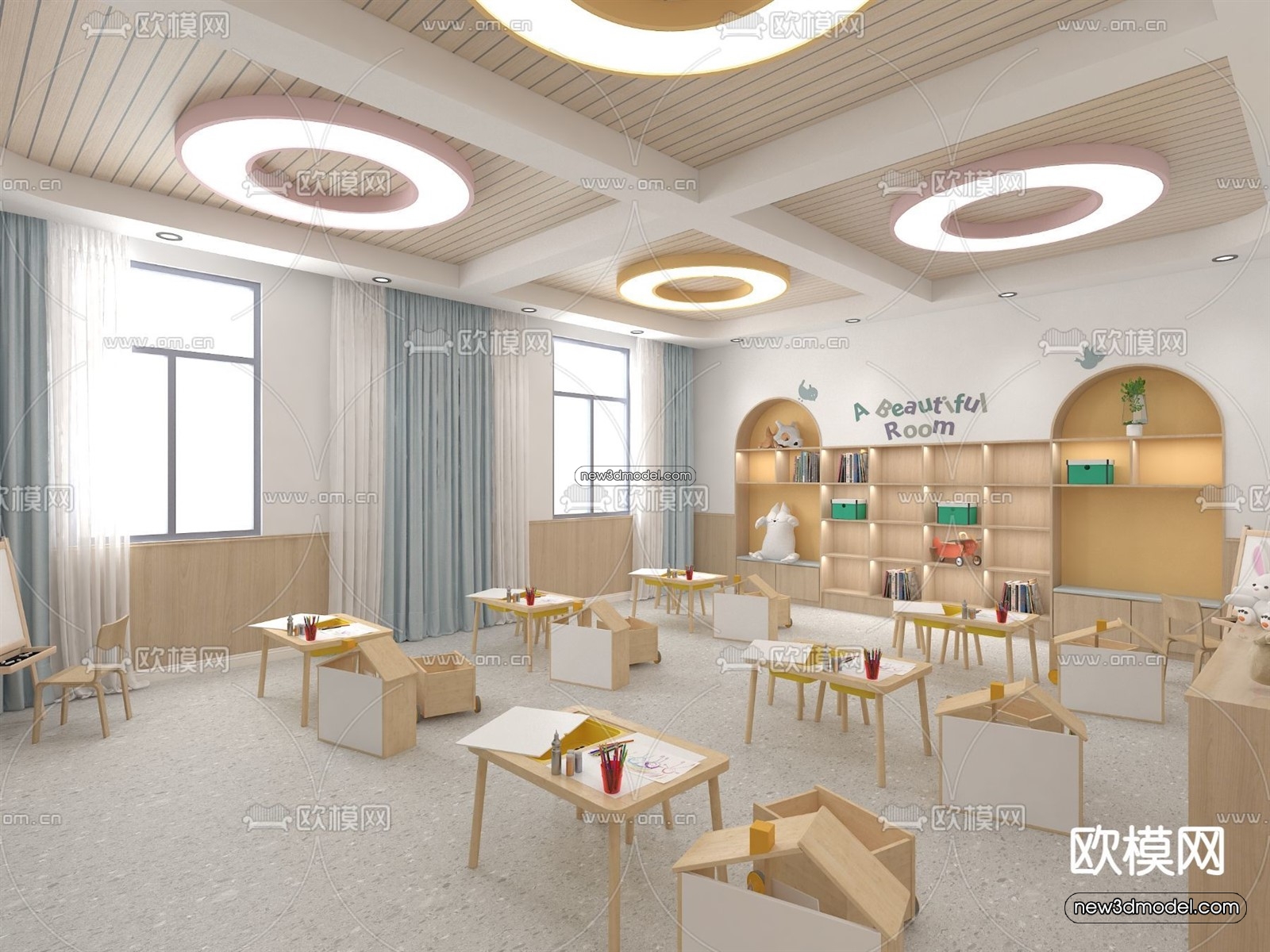 Interior 3D Model of Kindergarten – 3D Scene – 084 – VRAY - thumbnail 4