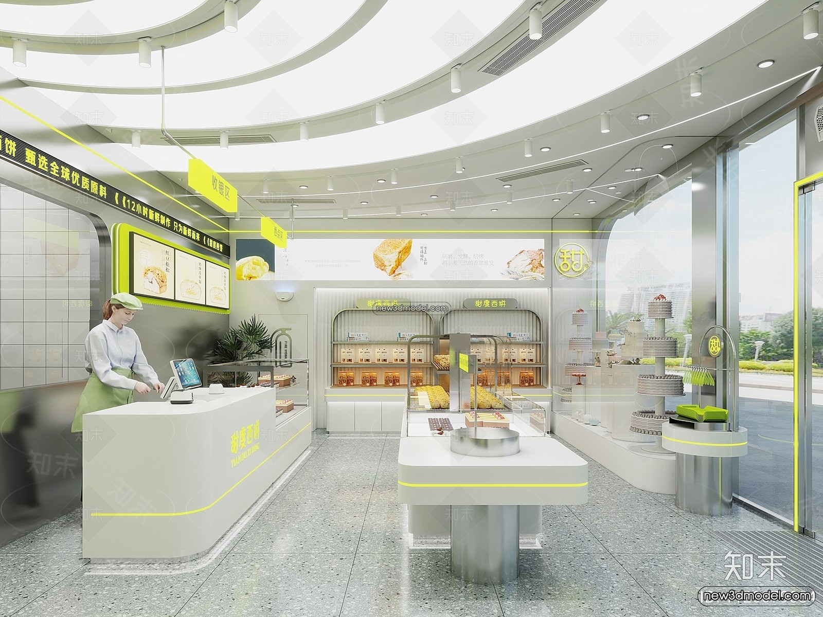 Restaurant and Fastfood 3D Scene – 3D Blocks – 293 – VRAY - thumbnail 2