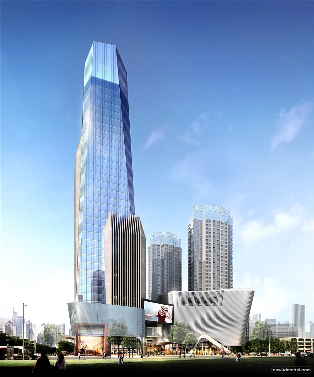 3D Models of Commercial Building – Exterior 3D Scenes – 566 – VRAY - thumbnail 3