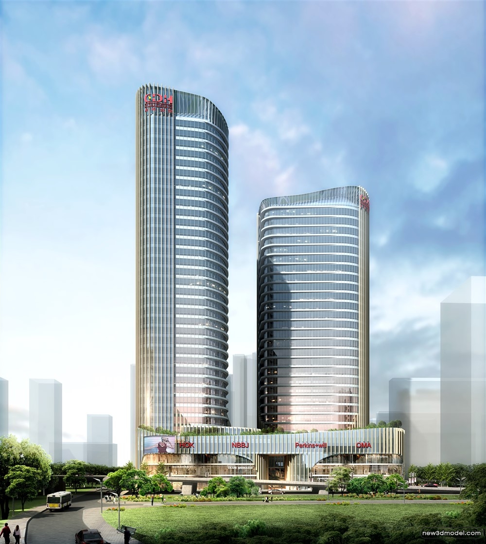 3D Models of Commercial Building – Exterior 3D Scenes – 562 – VRAY - thumbnail 2